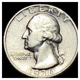 1936-D Silver Washington Quarter NEARLY UNCIRCULAT