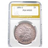 1890-S Morgan Silver Dollar PGA MS63