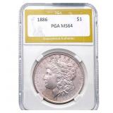 1886 Morgan Silver Dollar PGA MS64