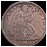1856-O Seated Liberty Half Dollar LIGHTLY  CIRCUL