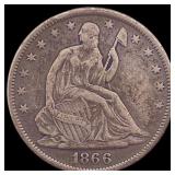 1866-S Silver Half Dollar NEARLY UNCIRCULATED