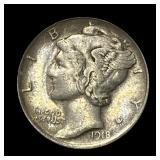 1918 Silver Mercury Dime LIGHTLY CIRCULATED