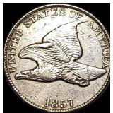 1857 Copper-Nickel Flying Eagle Cent CLOSELY  UNC