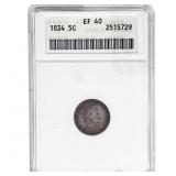 1834 Capped Bust Half Dime ANACS EF40
