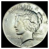 1924-S Silver Peace Dollar CHOICE AU