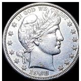 1908 Barber Half Dollar CLOSELY UNCIRCULATED