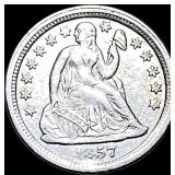 1857 Seated Liberty Dime NEARLY UNCIRCULATED