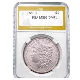 1880-S Morgan Silver Dollar PGA MS65 DMPL
