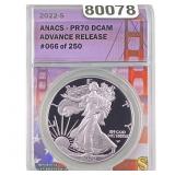 2022-S Silver Eagle ANACS PR70 DCAM