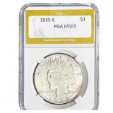 1935-S Silver Peace Dollar PGA MS63