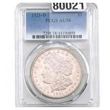 1921-D Morgan Silver Dollar PCGS AU58 Vam 1CL