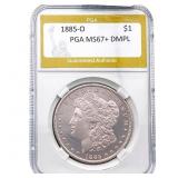 1885-O Morgan Silver Dollar PGA MS67+ DMPL