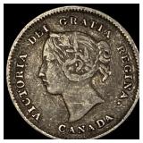 1882-H Silver 5 Cents Canada LIGHTLY CIRCULATED