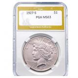 1927-S Silver Peace Dollar PGA MS63