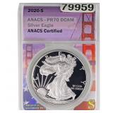 2020-S Silver Eagle ANACS PR70 DCAM
