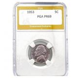1953 Jefferson Nickel PGA PR69