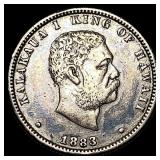 1883 Hawaii Silver 1/4 Dollar NEARLY UNCIRCULATED