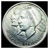 1935-D Arkansas Centennial Silver Half Dollar GEM