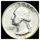 1936-S Silver Washington Quarter CLOSELY UNCIRCULA