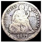 1877-CC Silver Seated Liberty Dime NICELY  CIRCUL