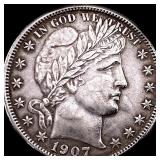 1907-O Silver Barber Half Dollar CLOSELY  UNCIRCU