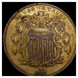 1867 Shield Nickel ABOUT UNCIRCULATED