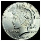 1924 Silver Peace Dollar CHOICE AU