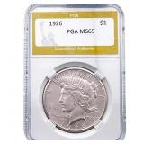 1926 Silver Peace Dollar PGA MS65