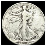 1938-D Silver Walking Liberty Half Dollar LIGHTLY