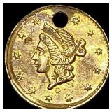 1853 California Gold 1/2 Dollar Token HIGH GRADE