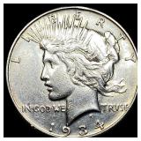 1934-D Silver Peace Dollar ABOUT UNCIRCULATED