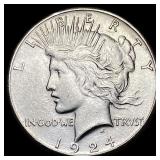 1924-S Silver Peace Dollar CHOICE AU