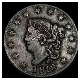 1818 Copper Large Cent ABOUT UNCIRCULATED