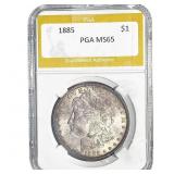 1885 Morgan Silver Dollar PGA MS65