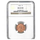 1936 Wheat Cent NGC MS65 RD