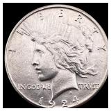 1924 Silver Peace Dollar CLOSELY UNCIRCULATED