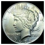 1924-S Silver Peace Dollar CLOSELY UNCIRCULATED