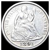 1891 Silver Dime CLOSELY UNCIRCULATED