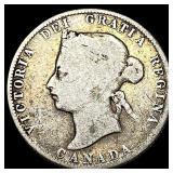 1872-H Silver 25 Cents Canada NICELY CIRCULATED