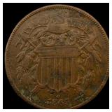 1865 Copper 2-Cent Piece LIGHTLY CIRCULATED