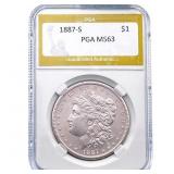 1887-S Morgan Silver Dollar PGA MS63