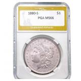1880-S Morgan Silver Dollar PGA MS66
