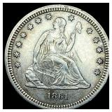 1861 Seated Liberty Quarter CHOICE AU