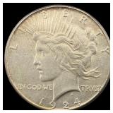 1924-S Silver Peace Dollar CLOSELY UNCIRCULATED