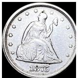 1875-S Silver Twenty Cents NEARLY  UNCIRCULATED