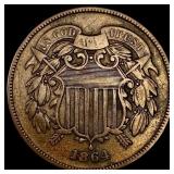 1864 Bronze Two-Cent Piece ABOUT UNCIRCULATED