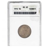 1914 Buffalo Nickel ANACS MS63