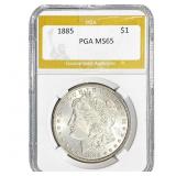 1885 Morgan Silver Dollar PGA MS65