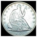 1876 Silver Half Dollar (Seated Liberty) ABOUT UNC