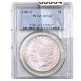 1881-S Morgan Silver Dollar PCGS MS64